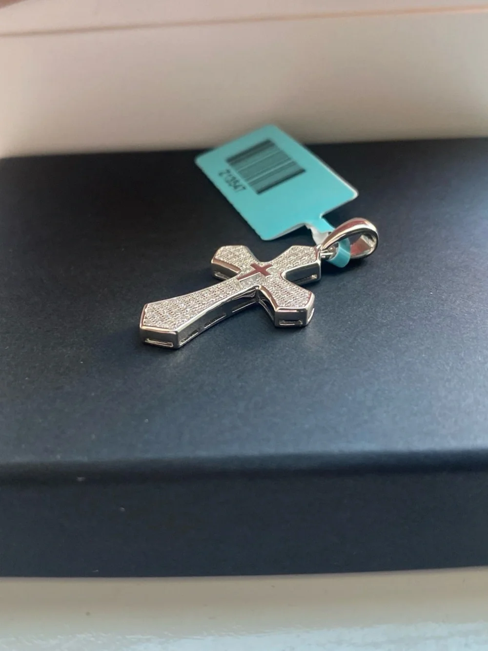 Silver Pave Cross Pendant Necklace - Women's Jewelry